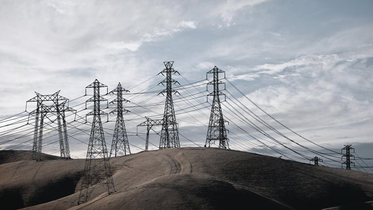 Power Lines in California Hills