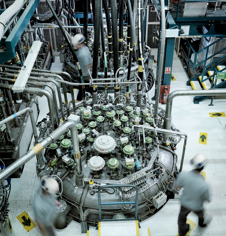 Fusion reactor scientists at work