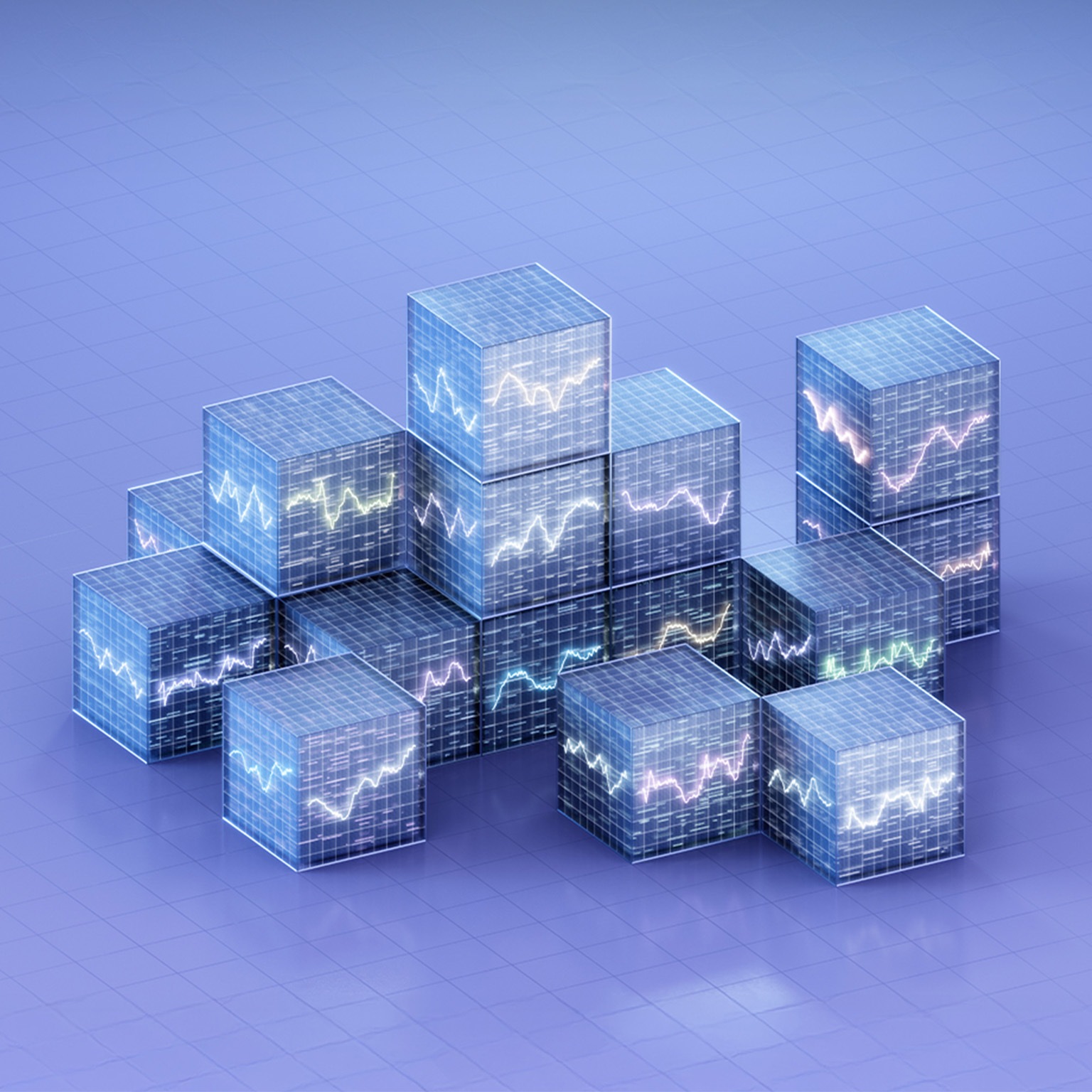Line graphs on stacked cubes