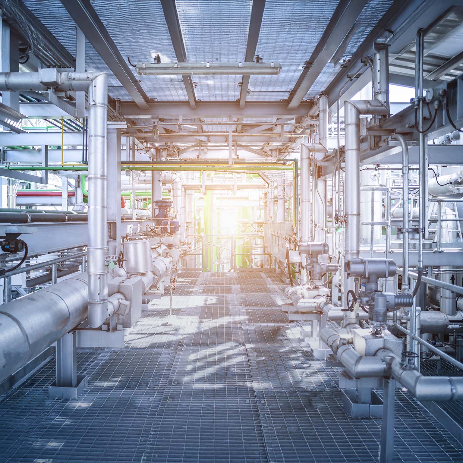 Industrial zone, Steel pipelines and valves