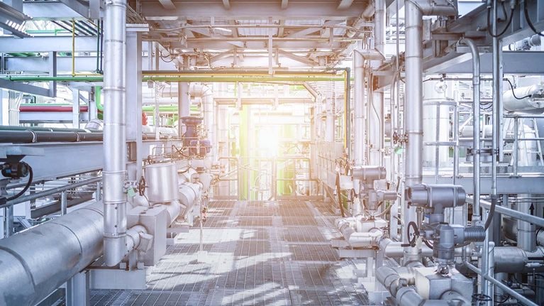 Industrial zone, Steel pipelines and valves