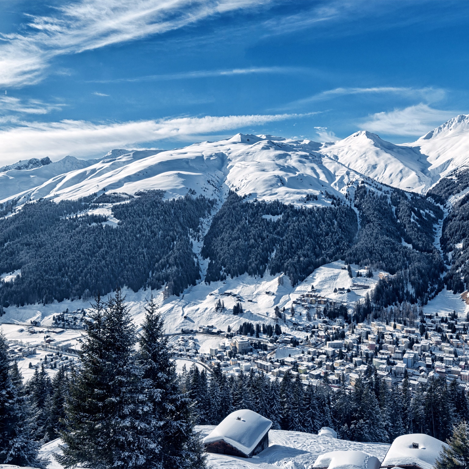 Davos, Switzerland, in winter.