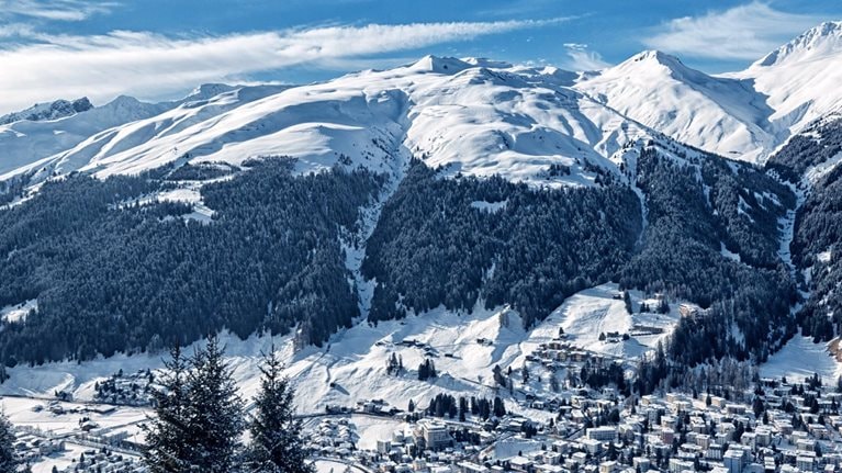 Davos, Switzerland, in winter.
