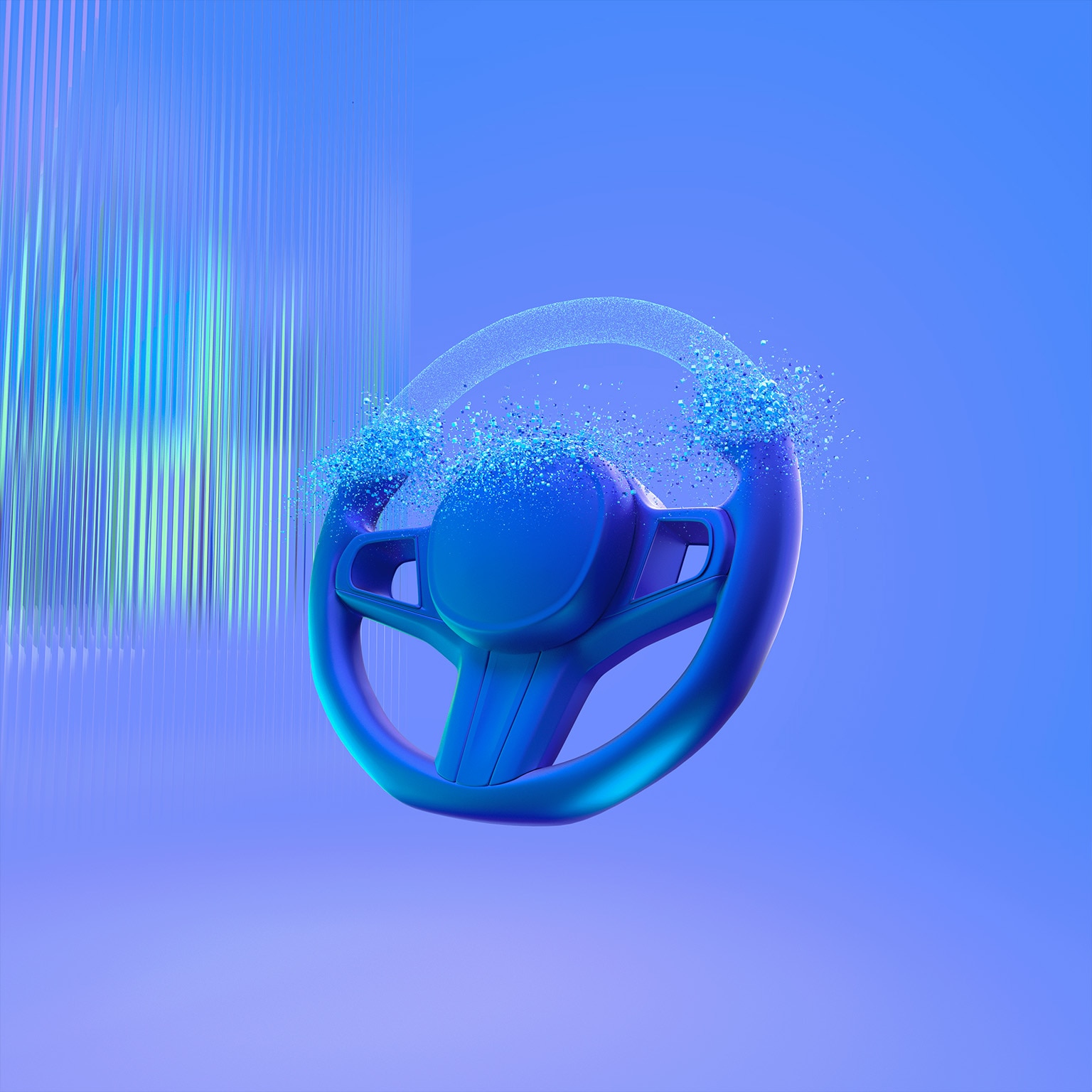 3d rendering of a vehicle steering wheel