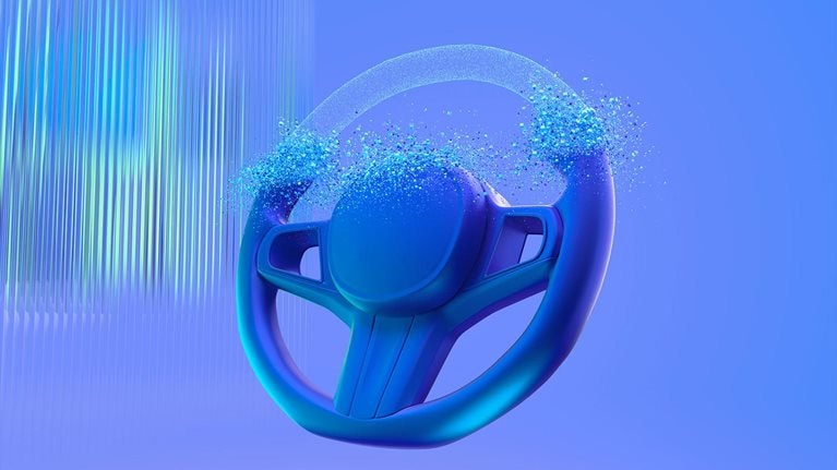 3d rendering of a vehicle steering wheel