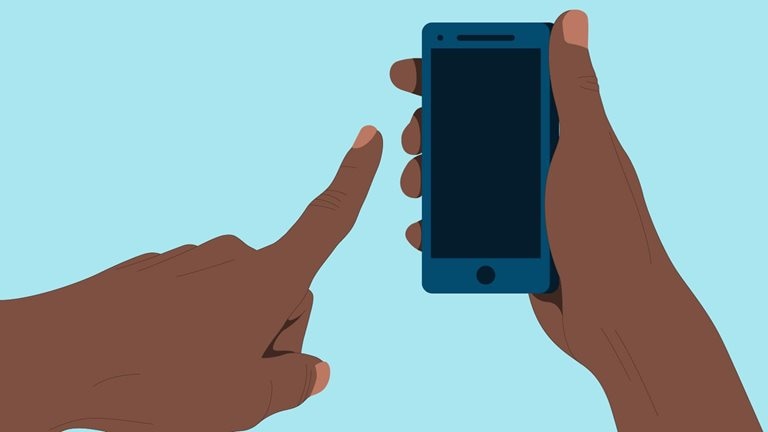 Illustration of a hand swiping a phone screen