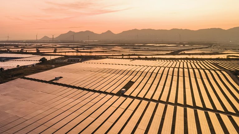 Ariel view of solar panel