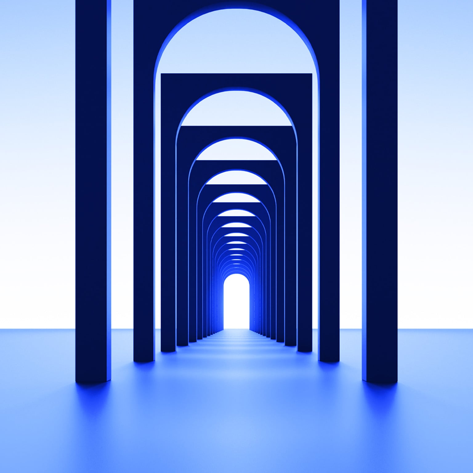 Concentric gate images in a blue background