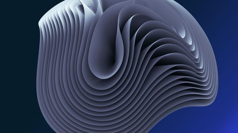 Blue curved swirl object illustration