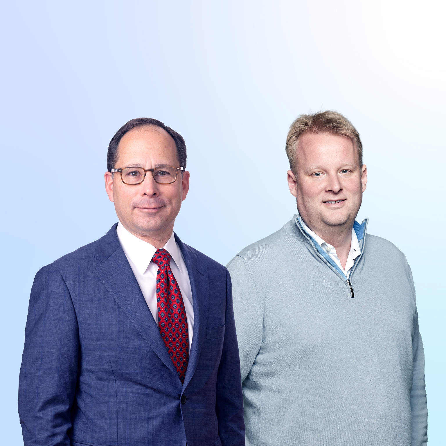 Headshots of Jörg Mußhoff and Fritz Nauck