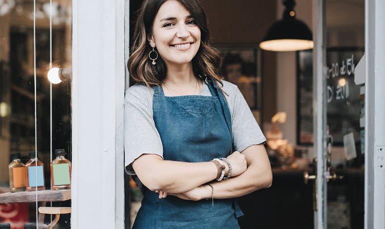 Female small businesswoman at shop