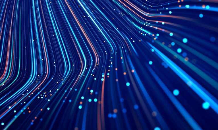 Abstract image of data flowing.