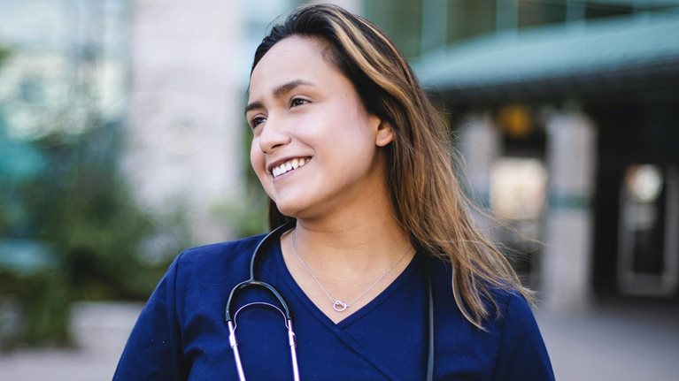 Smiling female nurse.