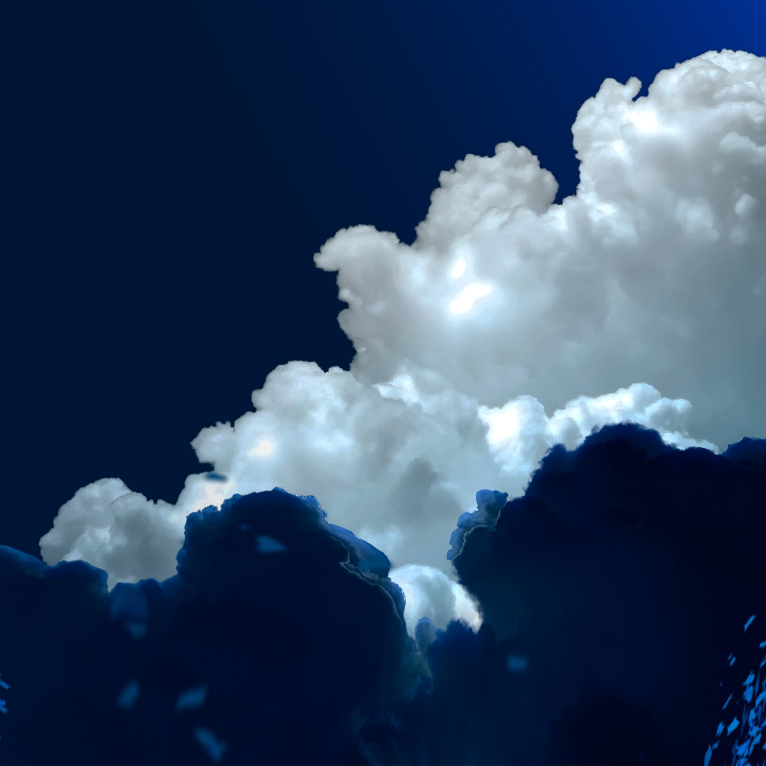 illustration clouds behind trees