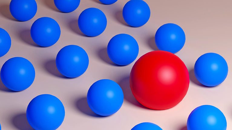 Concept background for Leadership, Uniqueness, Outlier and Winner with copy-space.