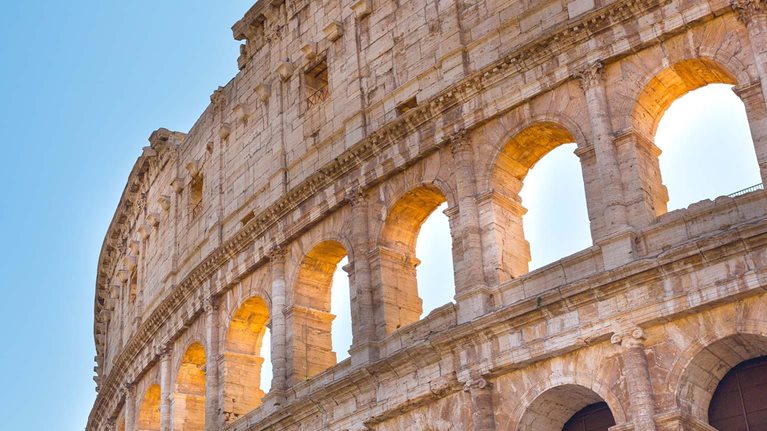 Close up shot of Colosseum, Rome