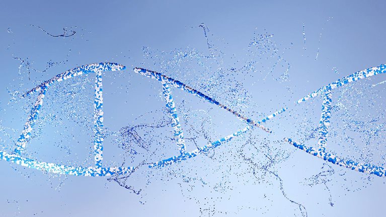 3D render of a biotechnology molecular structure