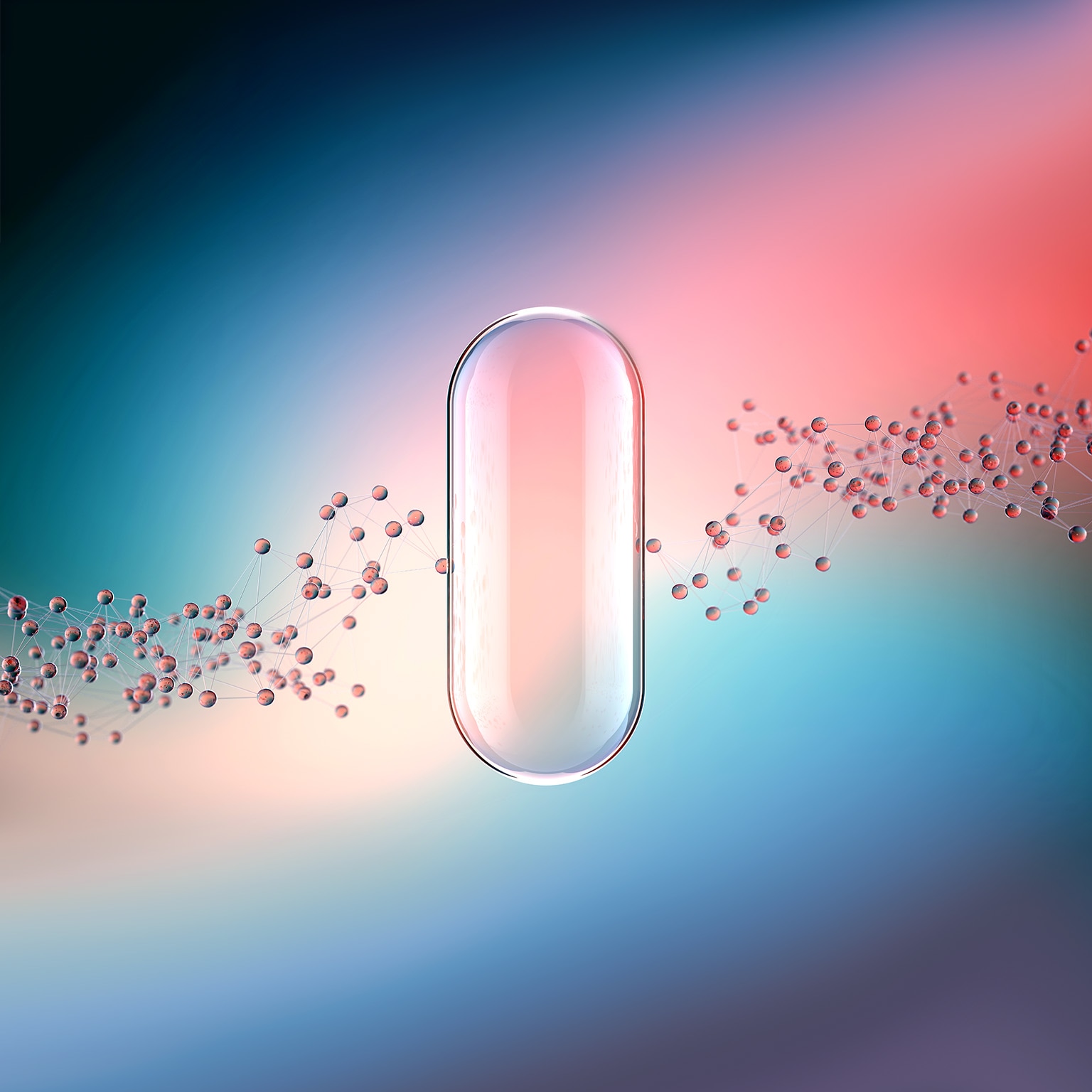 Image of abstract molecular structures in medicine.