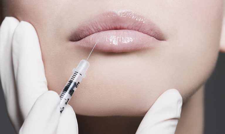 Close up of woman receiving botox