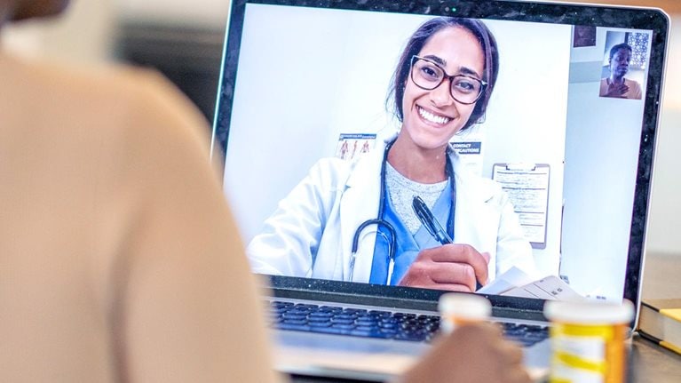 Remote medical appointment - stock photo