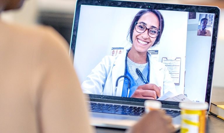 Remote medical appointment - stock photo