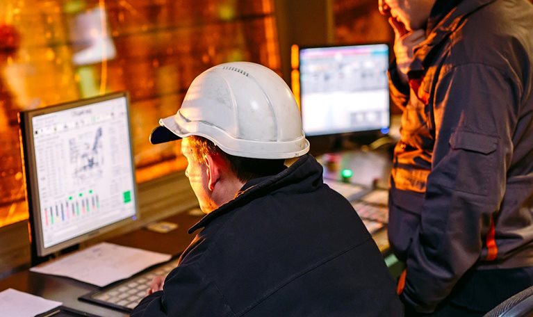 Control panel. Plant for the production of steel