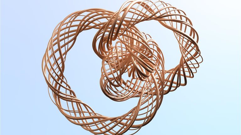 Abstract twisted looped shapes