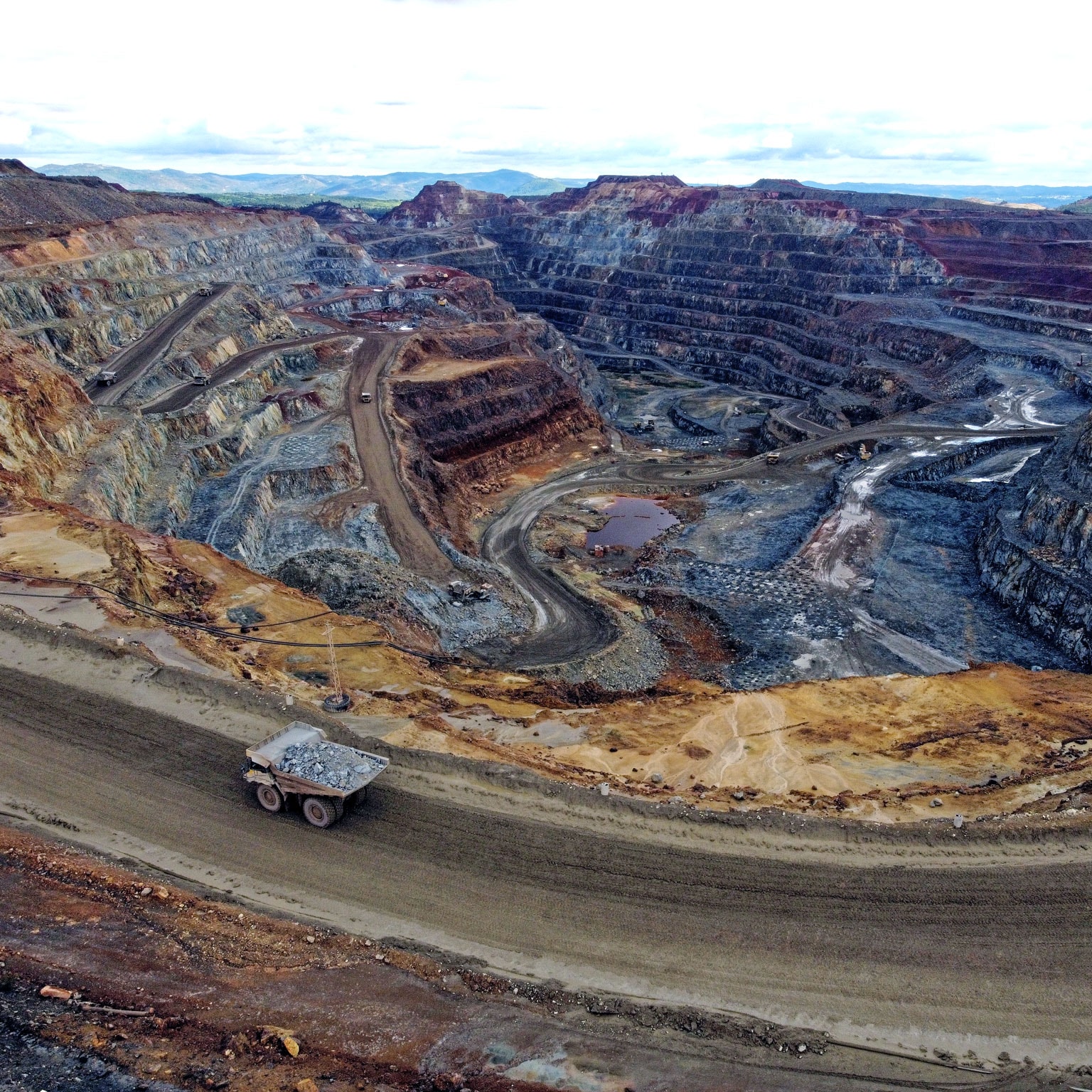 Top view of a copper mine