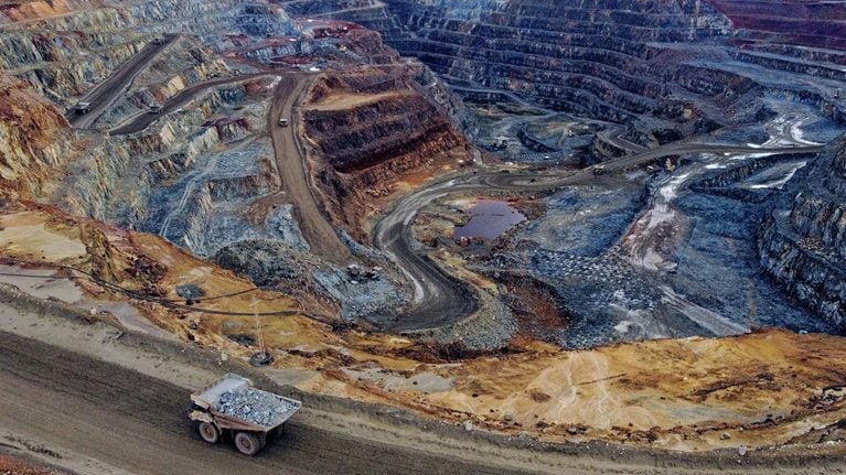 Top view of a copper mine