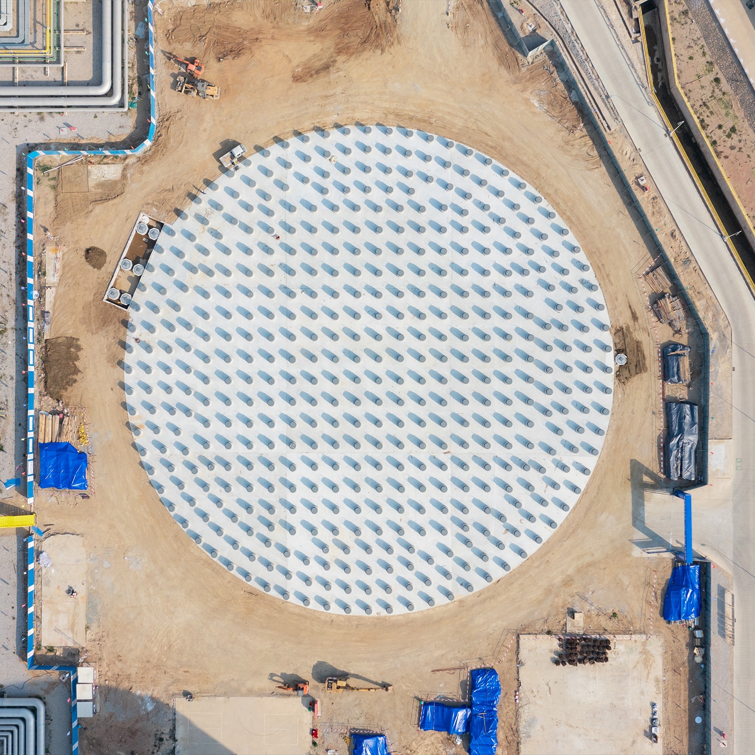 LNG storage tank under construction - stock photo