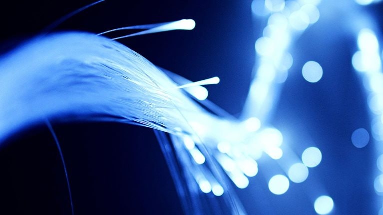 Bunched up led light buds displaying a light patter in blue light.