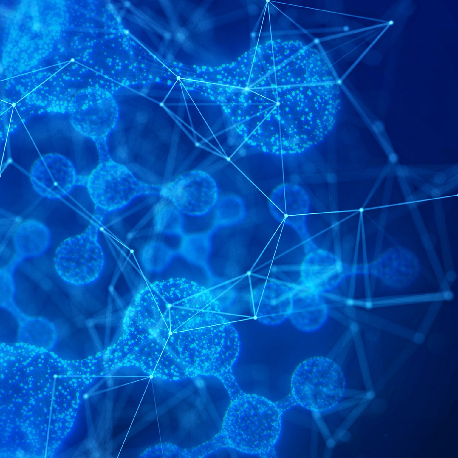 Close-up image of molecular structure and network