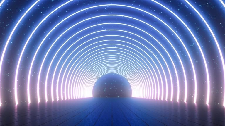 Empty futuristic corridor