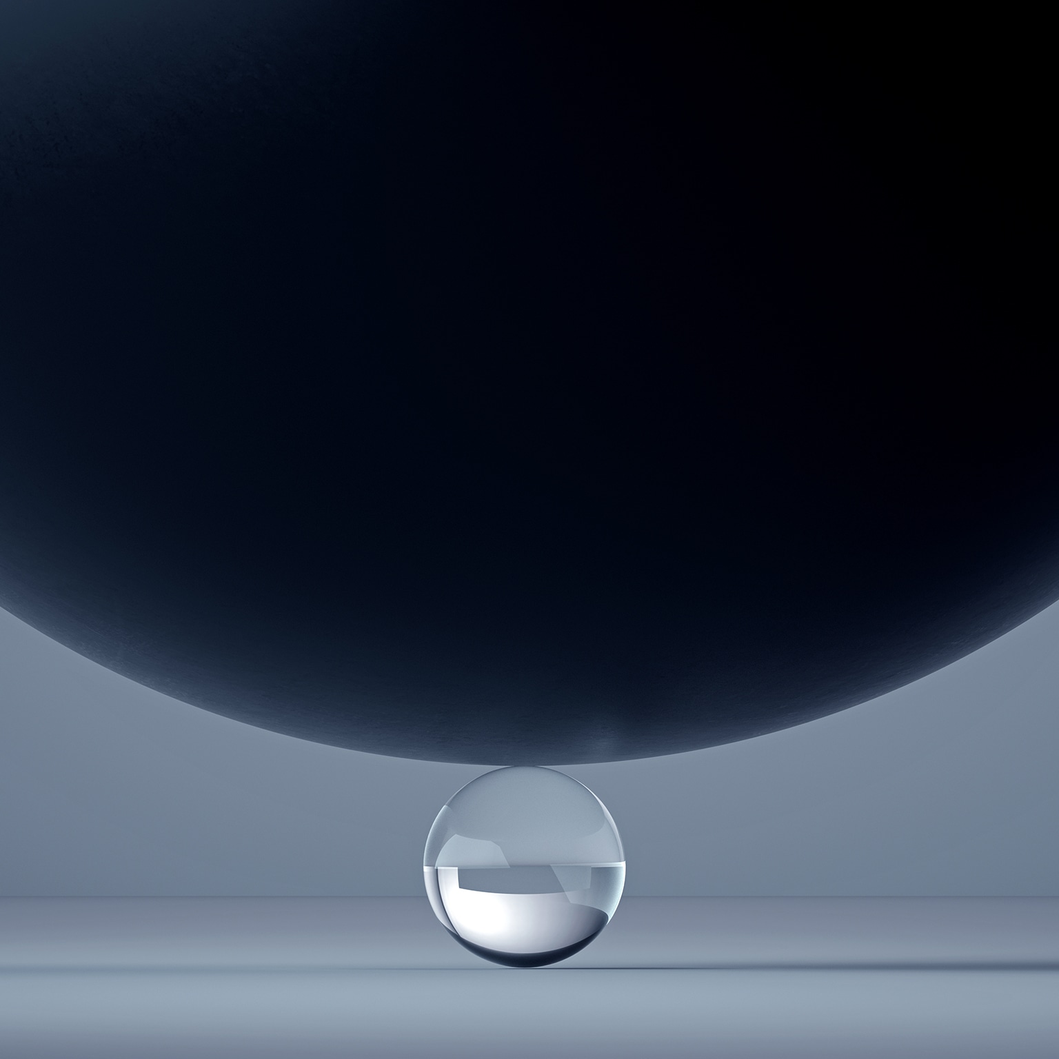 Crystal ball on gray background