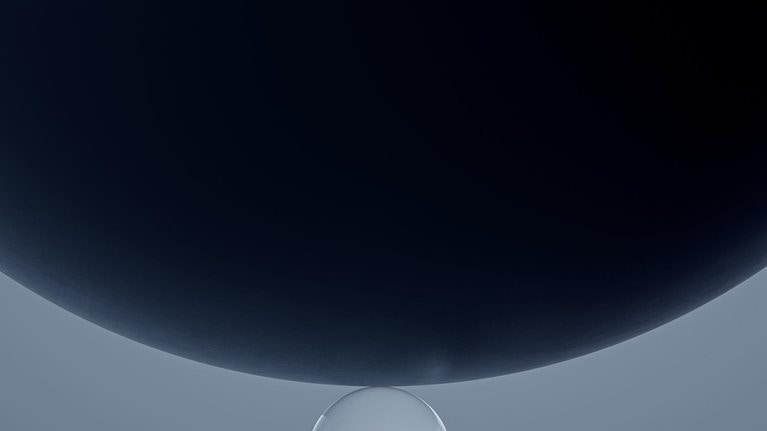 Crystal ball on gray background