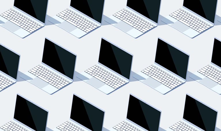 Seamless pattern made from repeating laptop computers
