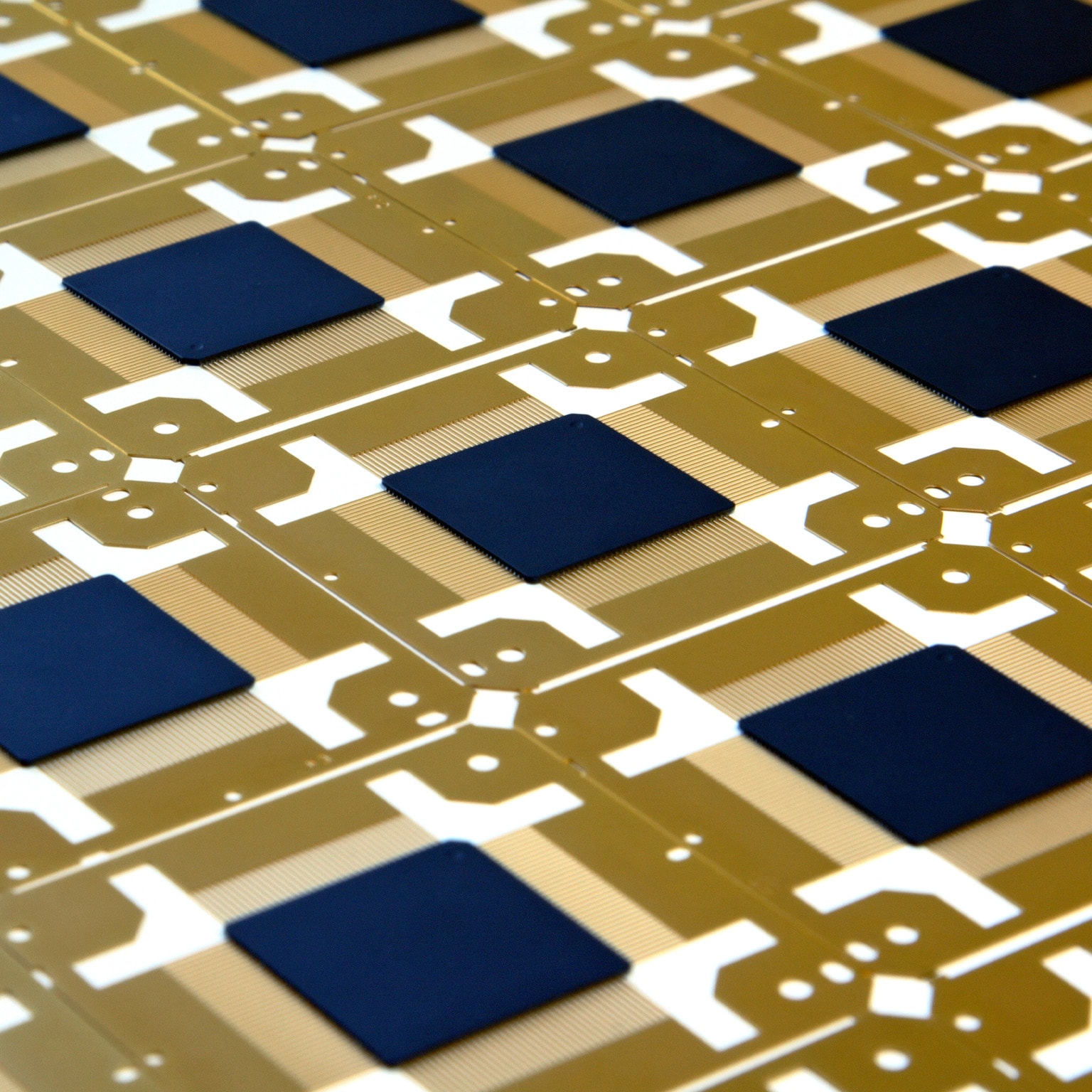 Rows of unfinished computer chips.