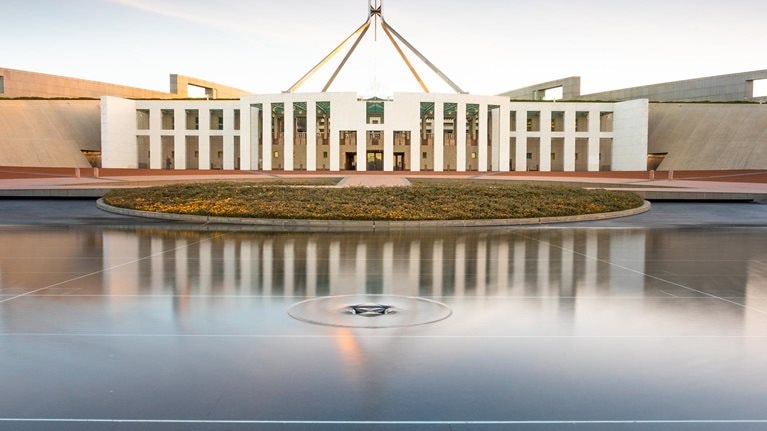Federal Parliament House of Australia. Canberra. Capital of Australia. Australian Capital Territory. Australia. - stock photo
