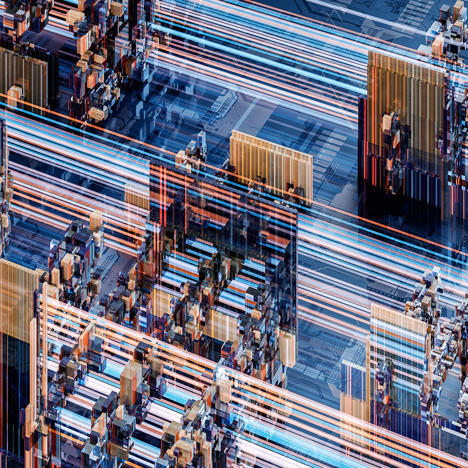 Abstract technology background - 3D generated image.
