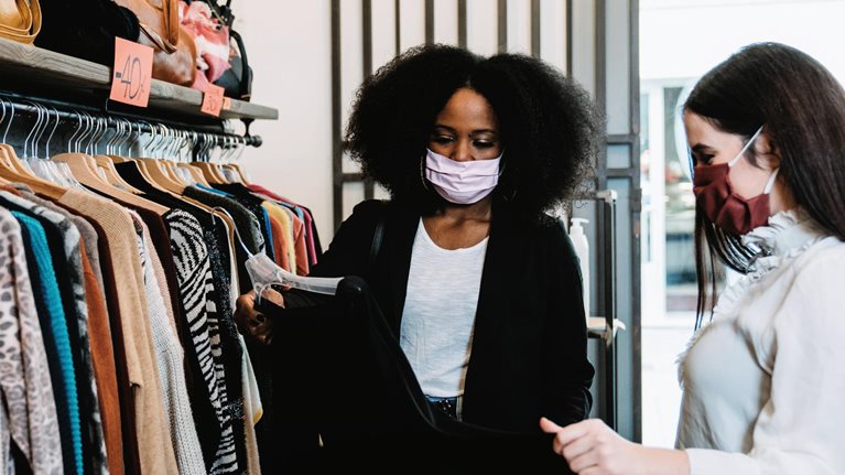 Two friends going shopping together
