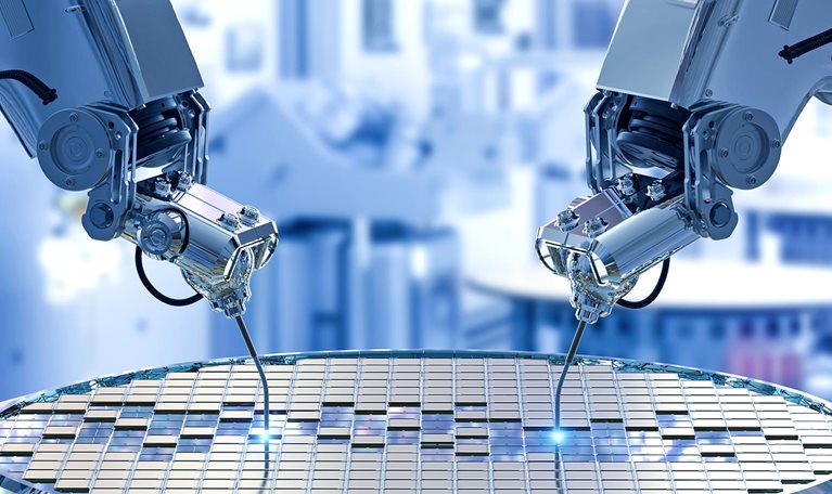 Semiconductor manufacturing with robotic arms