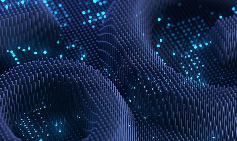 6G rising from digital field of mobile network data technology. - stock photo