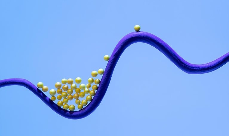 Getting over the hump - stock photo