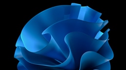 Blue waves flowering upward