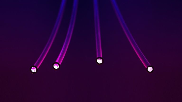 Close-up of fiber optic digital telecommunication cables