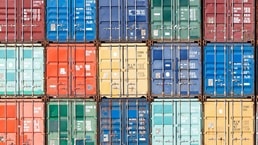 photo stacked shipping containers