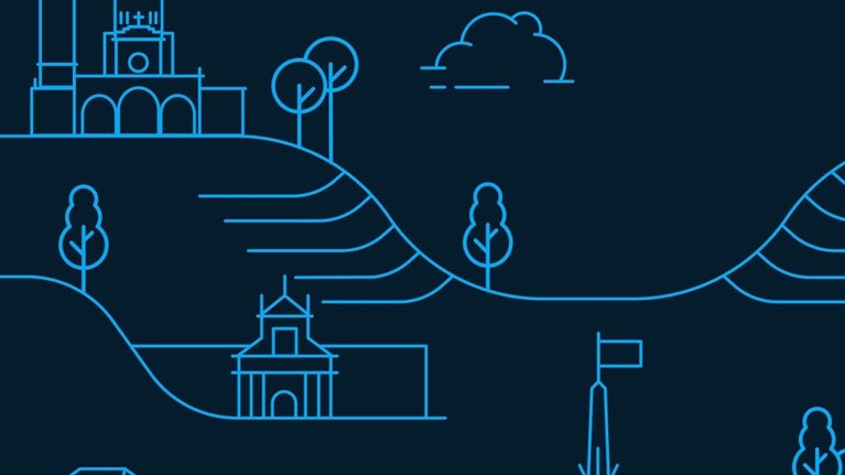 plane flying over Philippines - line drawing