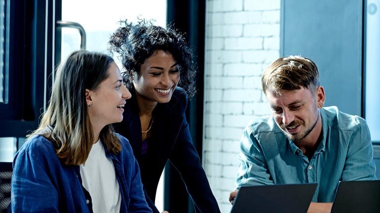 Use Performance Insights To Drive Business Growth. Team of business development is on a data discussion to improve solutions, products, or services during a meeting in a business office.