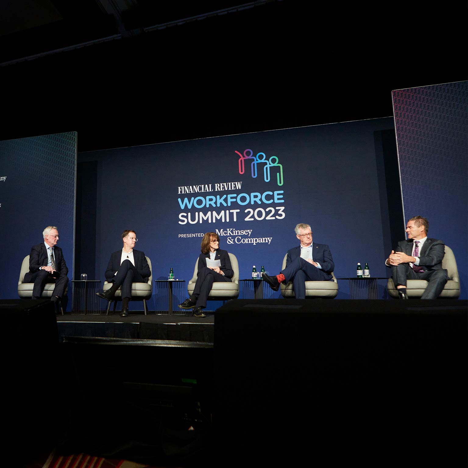Delegates on stage at the 2023 Australian Financial Review Workforce Summit