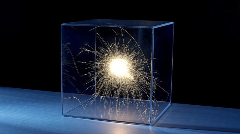 Sparks in a clear box